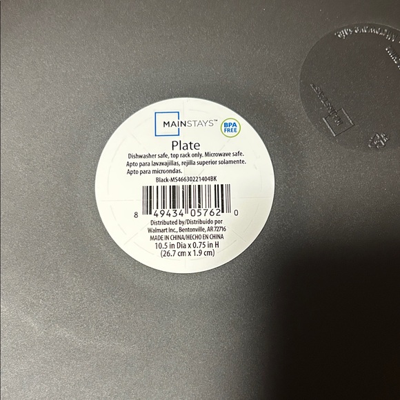 New Mainstays Set of 4 Black Bat Pattern Plastic Dinner Plates - Picture 4 of 13